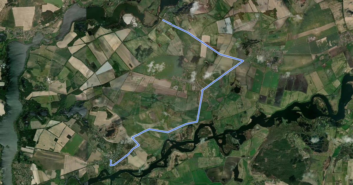 Маршрут Beetzsee-Havel-Radweg на спутниковом снимке