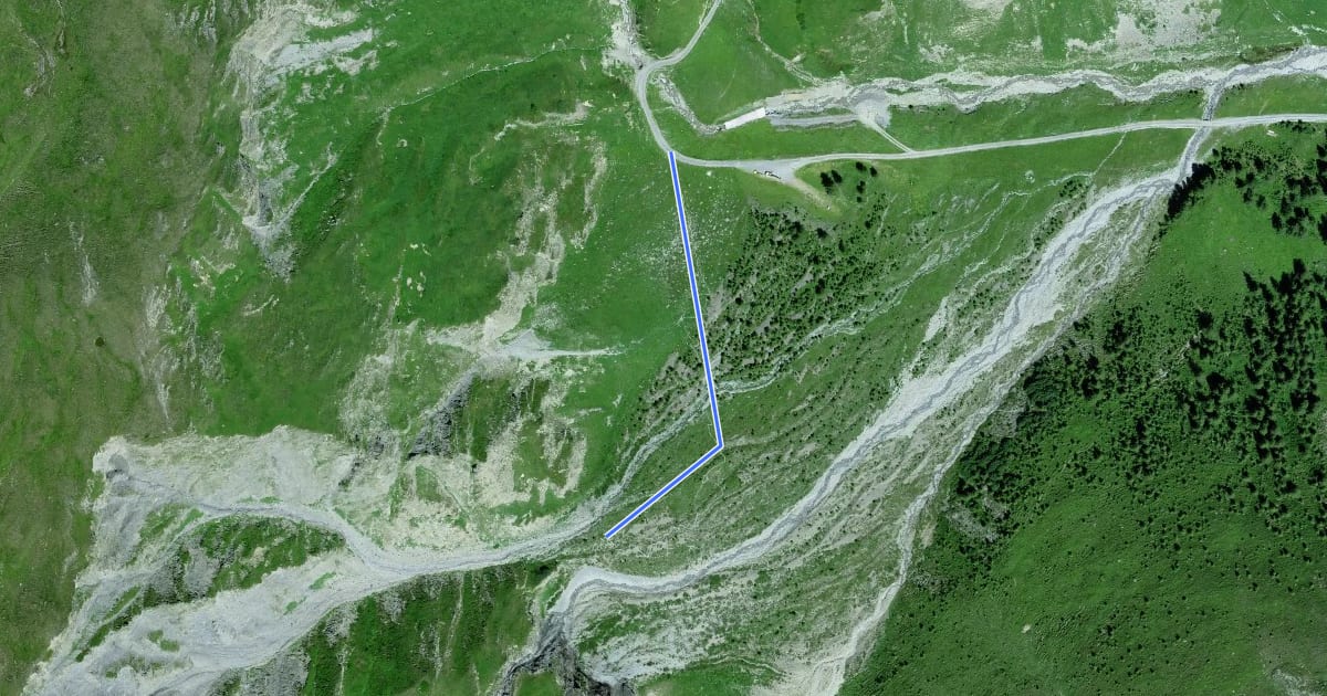 Маршрут Bei den Wasserfällen на спутниковом снимке
