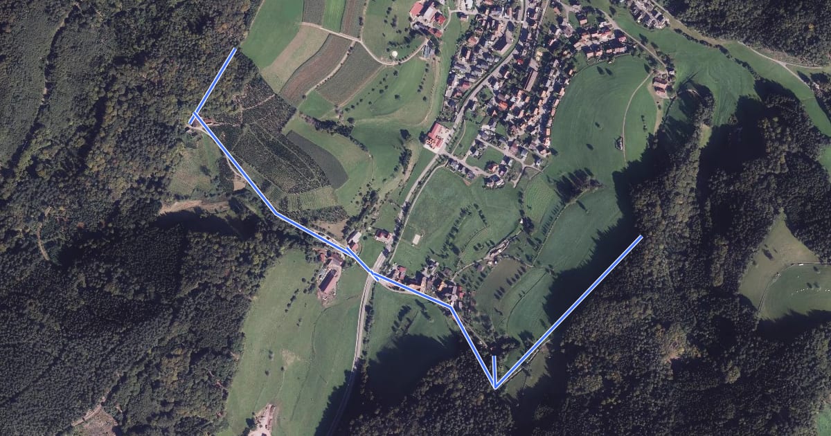 Маршрут Bei der Kapelle Dörlinbach - Heuweg на спутниковом снимке