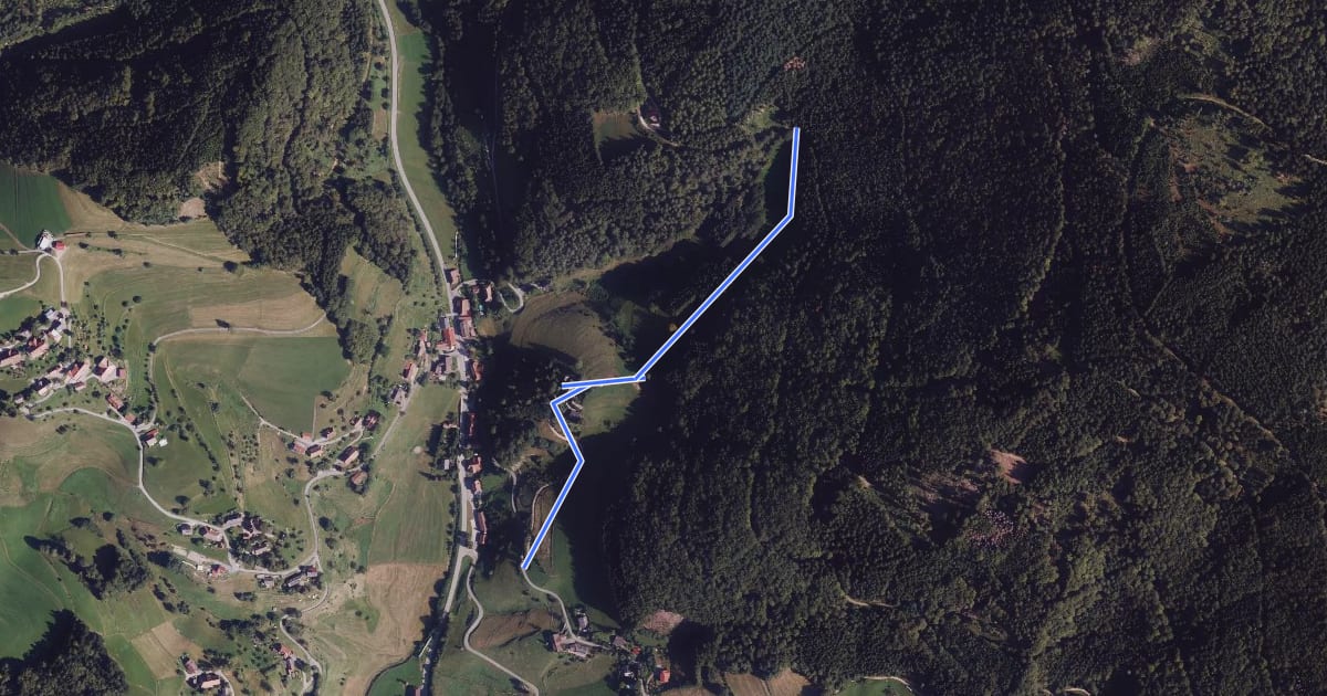 Маршрут Bei der Silberberghütte - Auf dem Feld на спутниковом снимке