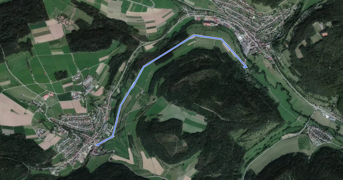 Маршрут Beihingen Waldachbrücke - Oberschwandorf Kräutergärten на спутниковом снимке