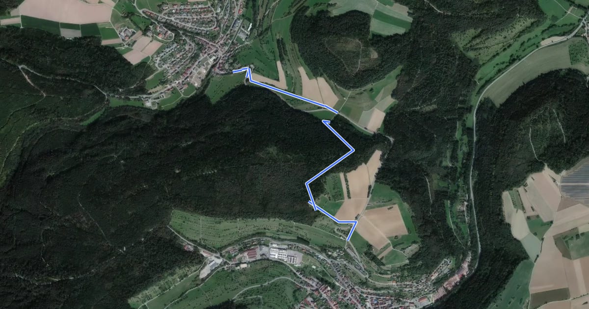 Маршрут Beihingen Waldachbrücke - Schömberg на спутниковом снимке