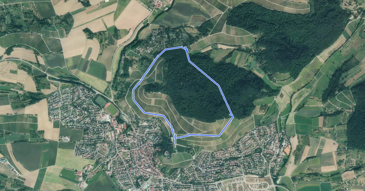 Маршрут Beilstein - Rundweg 1 на спутниковом снимке