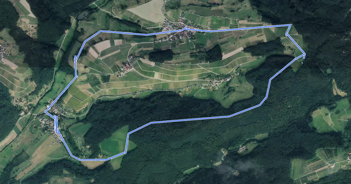 Маршрут Beilstein - Rundweg 12 на спутниковом снимке
