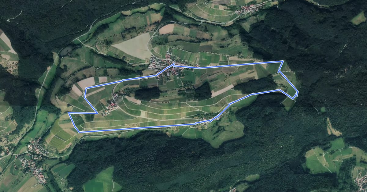 Маршрут Beilstein - Rundweg 13 на спутниковом снимке