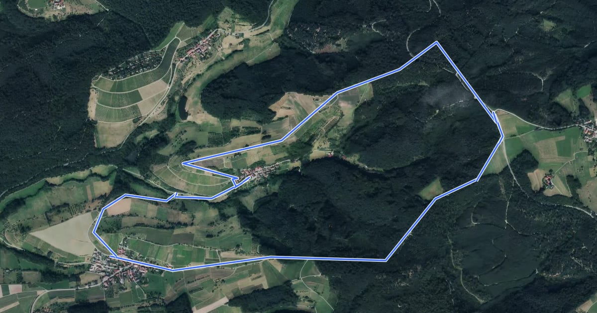 Маршрут Beilstein - Rundweg 7 на спутниковом снимке