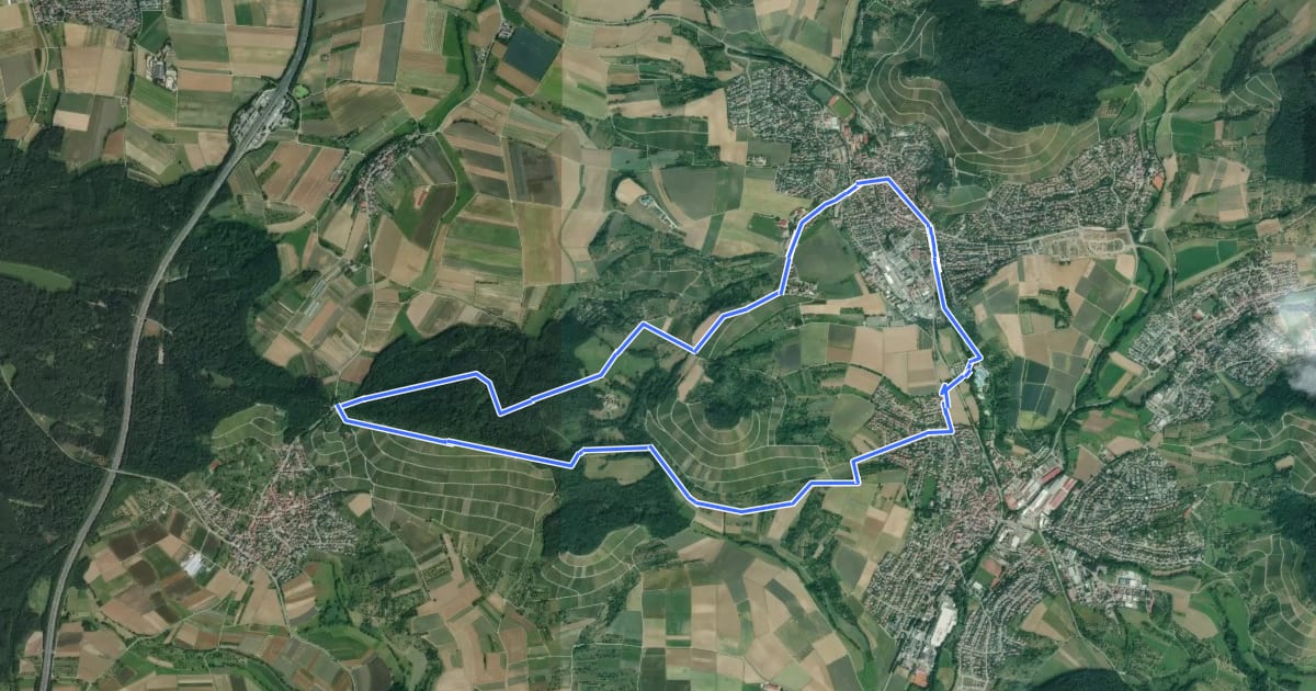 Маршрут Beilstein - Rundweg 8 на спутниковом снимке