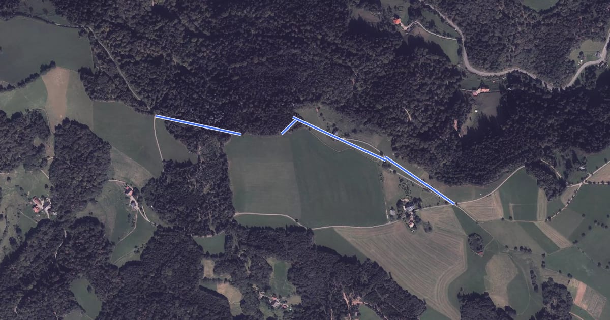 Маршрут Beim Hornhof - Langeckhöhe на спутниковом снимке