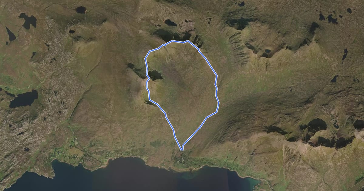 Маршрут Bein Alligin Trail на спутниковом снимке