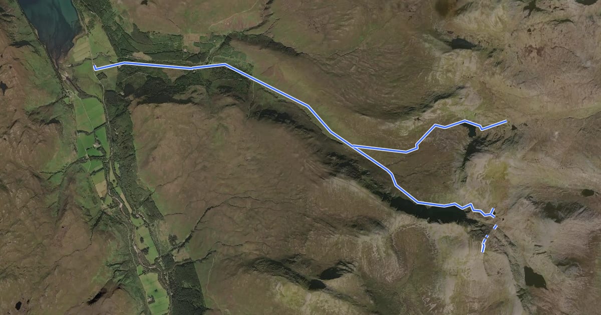 Маршрут Beinn Dearg Trail на спутниковом снимке