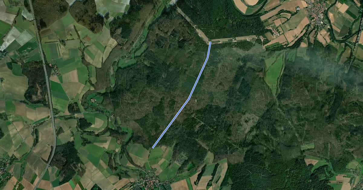 Маршрут Beiseförth Rundweg B1 на спутниковом снимке