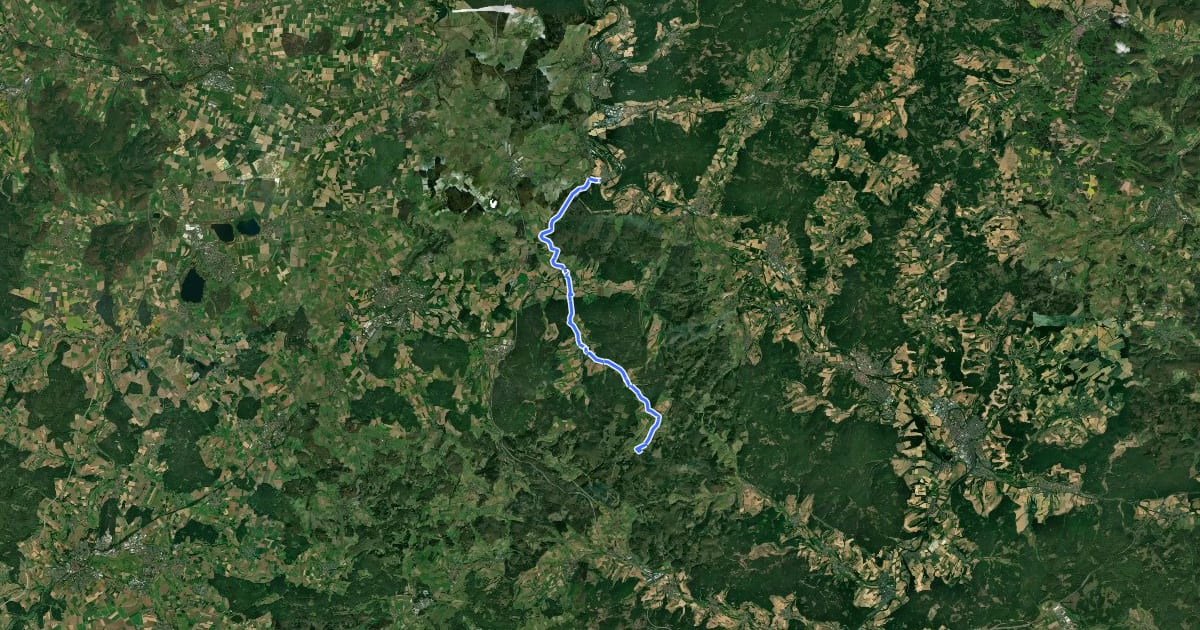 Маршрут Beisetal-Mühlen-Radweg на спутниковом снимке