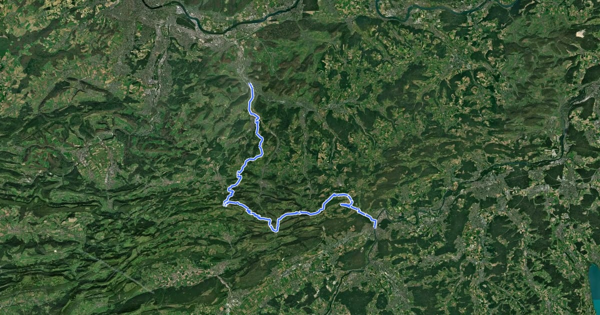 Маршрут Belchen-Panorama-Route на спутниковом снимке