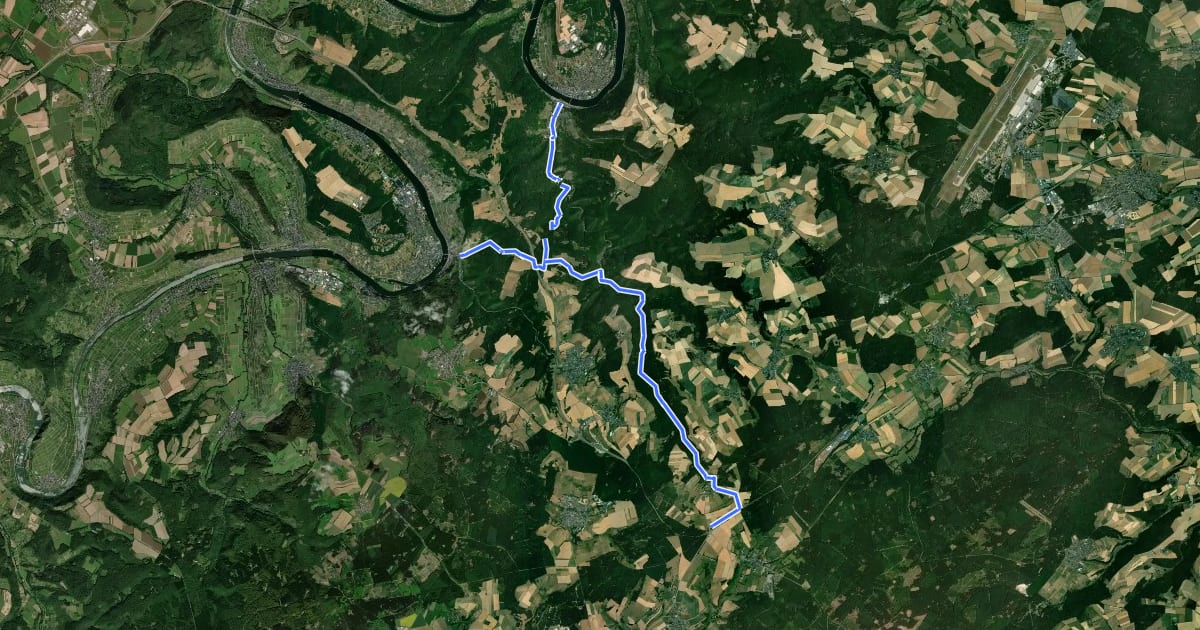 Маршрут Belginum Wanderweg на спутниковом снимке
