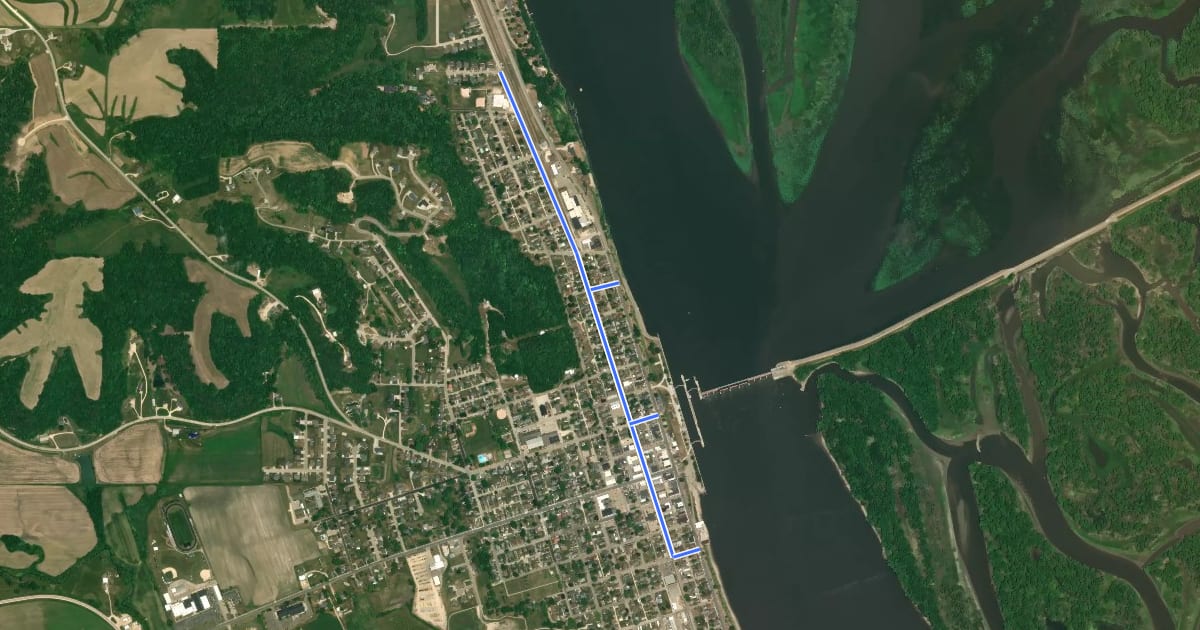Маршрут Bellevue Bicycle Boulevard на спутниковом снимке