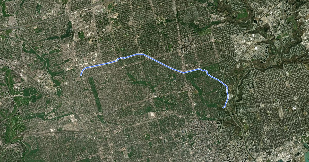 Маршрут Beltline Trail на спутниковом снимке