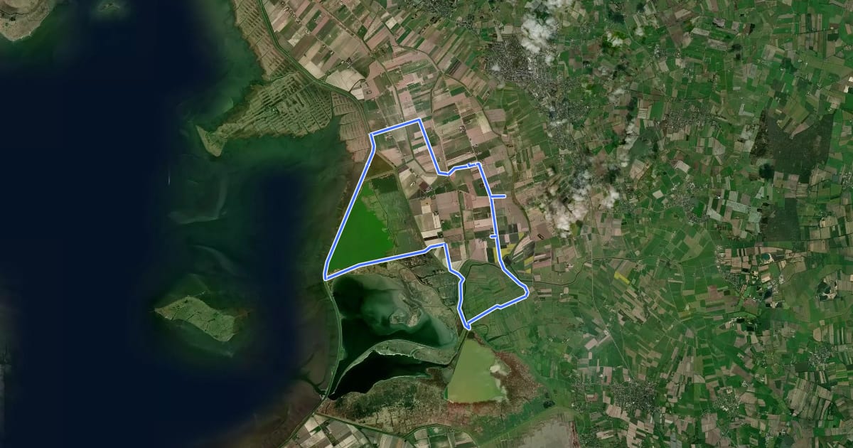 Маршрут Beltringharder Route на спутниковом снимке