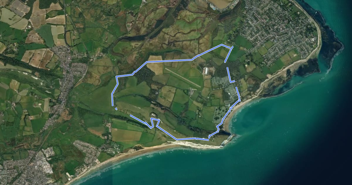 Маршрут Bembridge and Culver Downs trail, Isle of Wight на спутниковом снимке