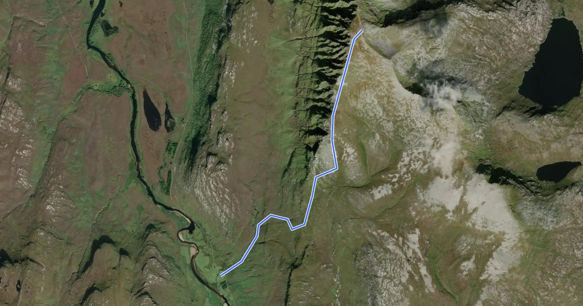 Маршрут Ben Hope Trail на спутниковом снимке