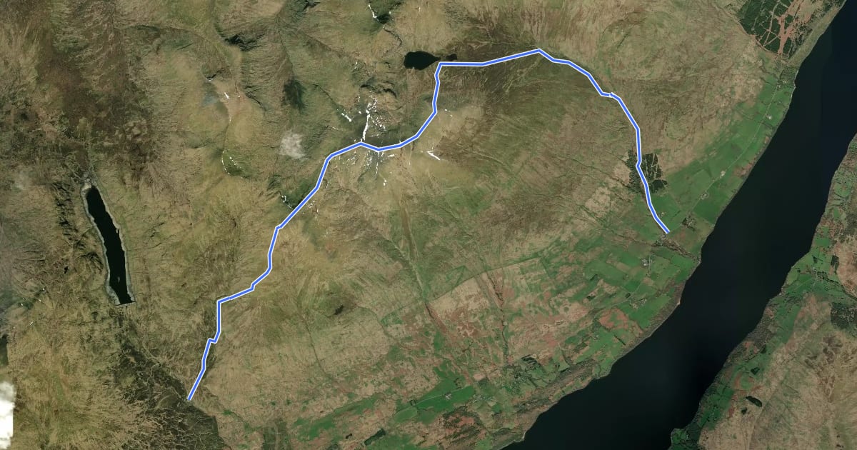 Маршрут Ben Lawers Trail на спутниковом снимке