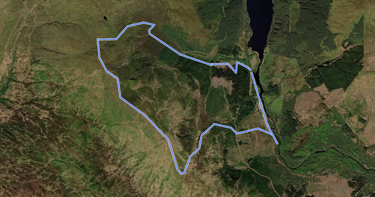 Маршрут Ben Ledi Trail на спутниковом снимке