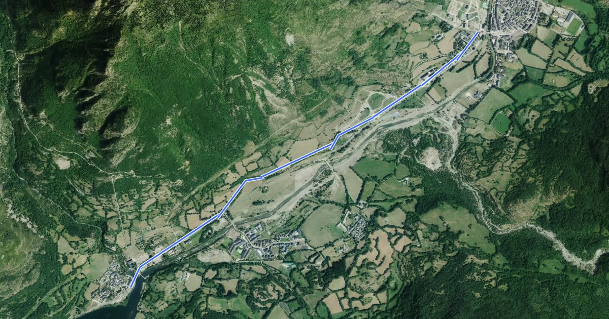 Маршрут Benasque – Ermita de San José – Eriste на спутниковом снимке