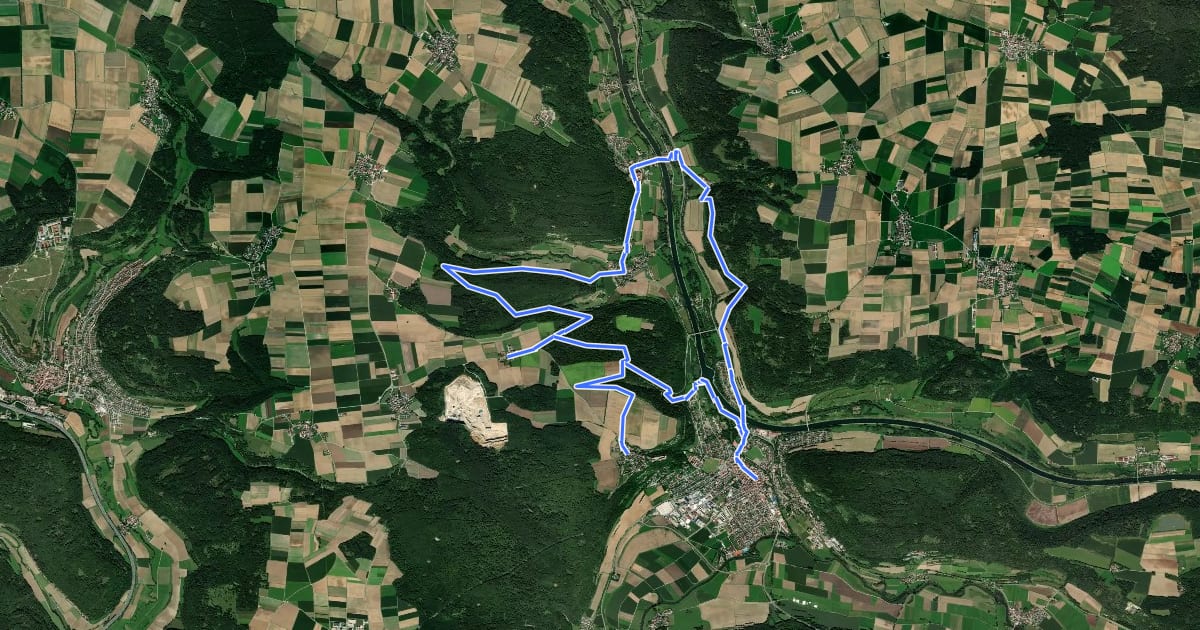 Маршрут Benediktinerweg на спутниковом снимке