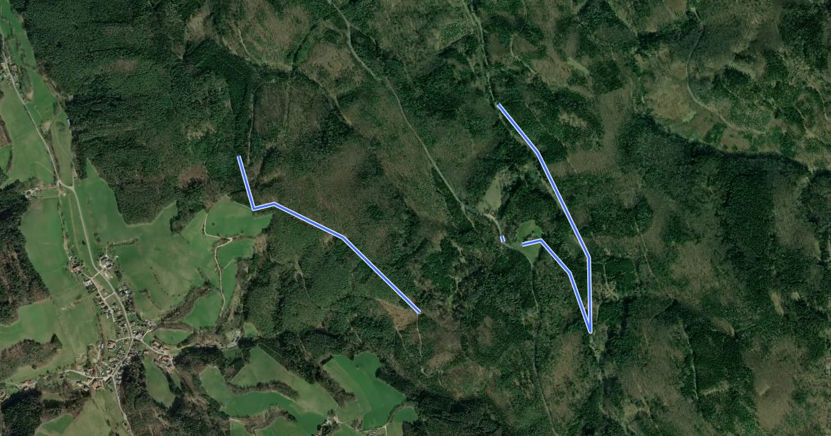 Маршрут Bener - Kuhwald - Auerhütten - Richtung Mehlberleiten на спутниковом снимке