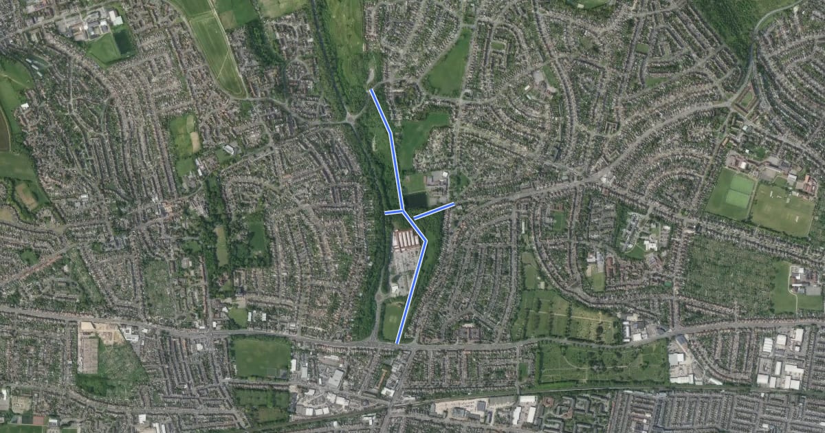 Маршрут Benfield Valley на спутниковом снимке