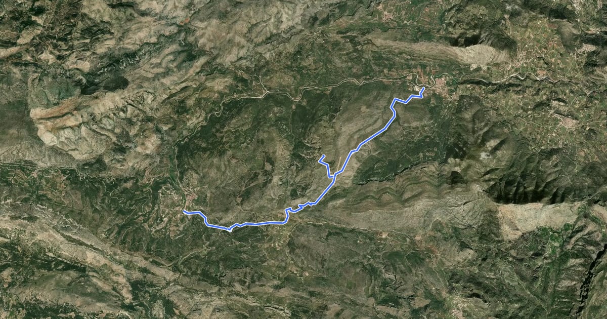 Маршрут Benigembla - Cocoll - Castell de Cabres на спутниковом снимке