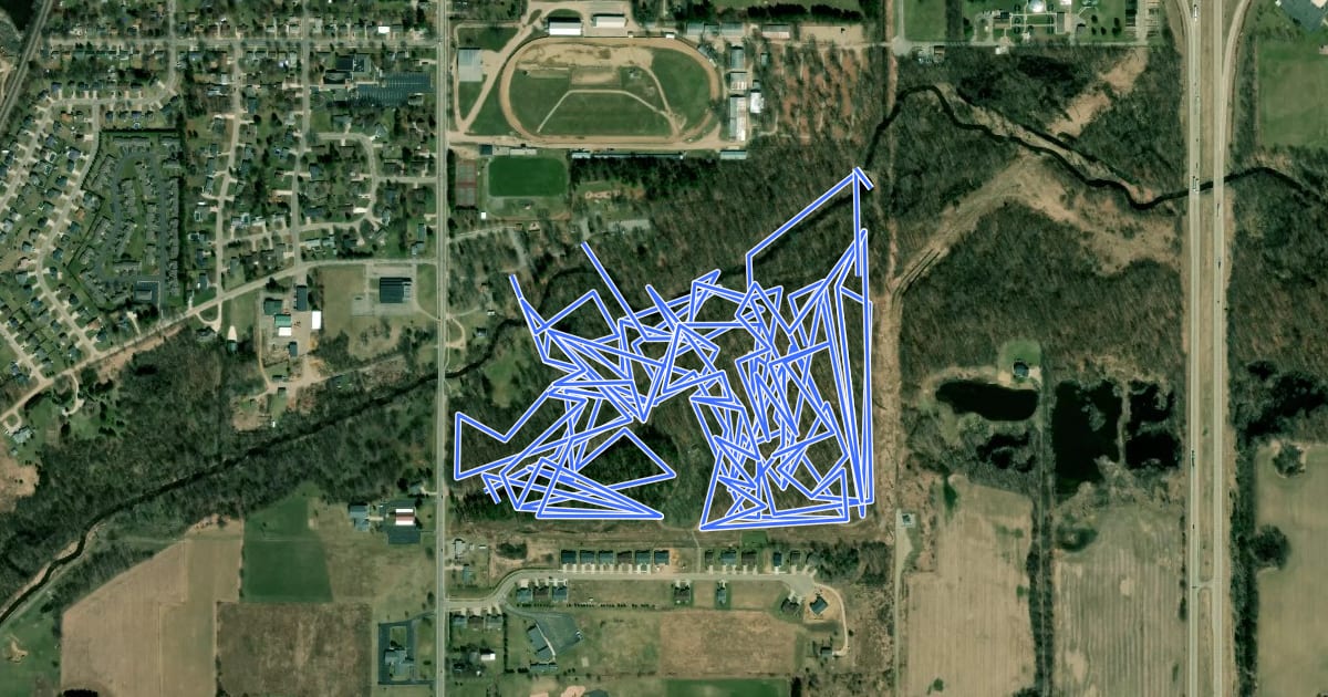 Маршрут Bennett Park MTB Trails на спутниковом снимке