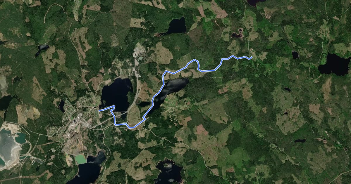 Маршрут Bensåsleden на спутниковом снимке