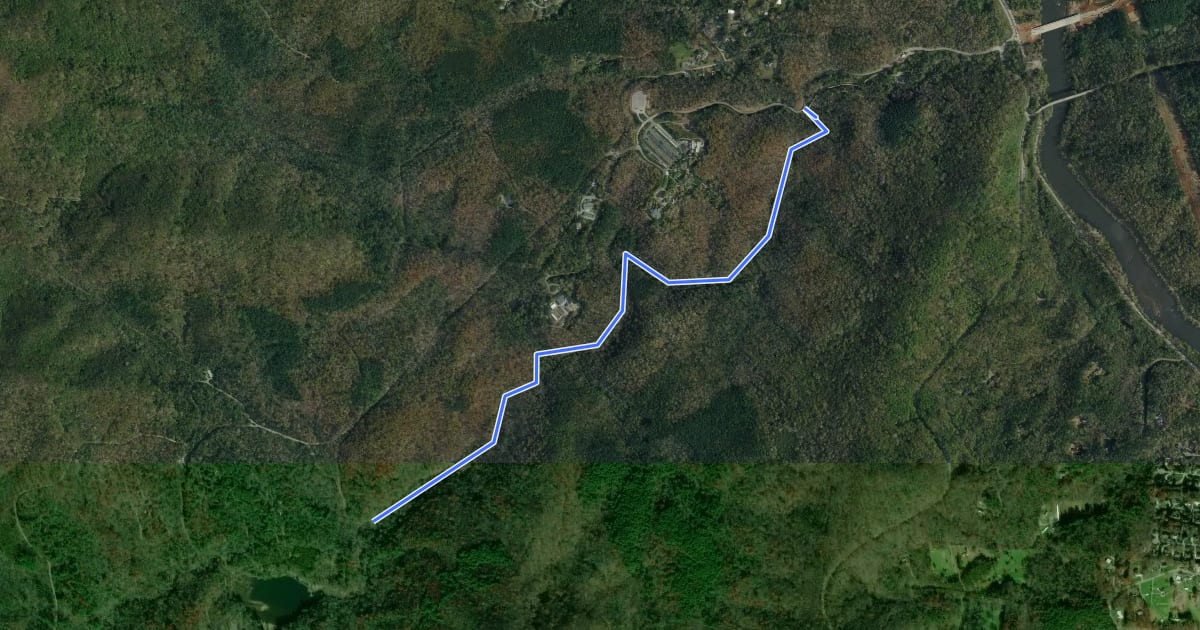 Маршрут Bent Creek Trail на спутниковом снимке