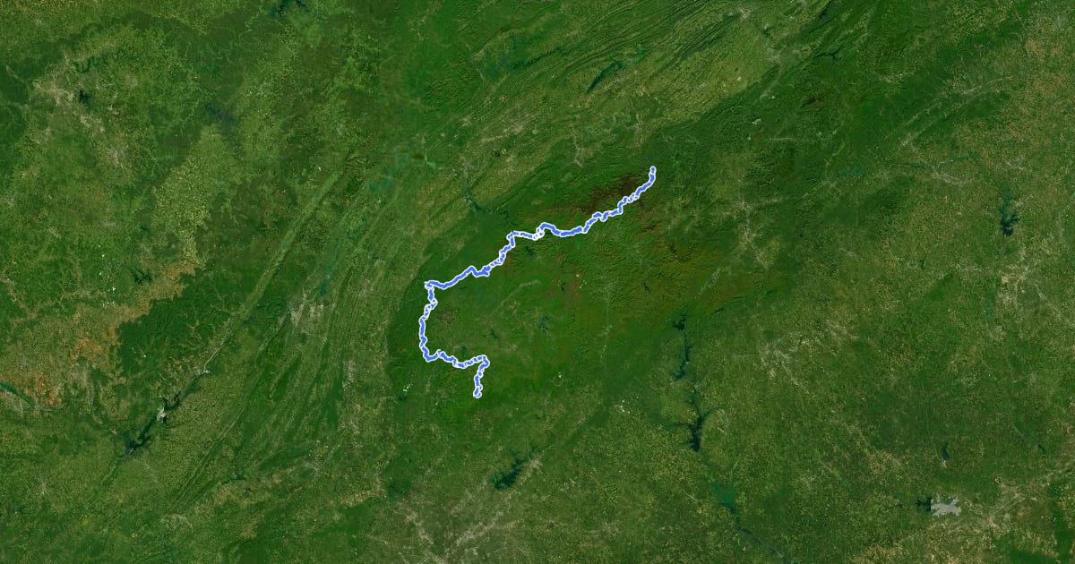 Маршрут Benton MacKaye Trail на спутниковом снимке