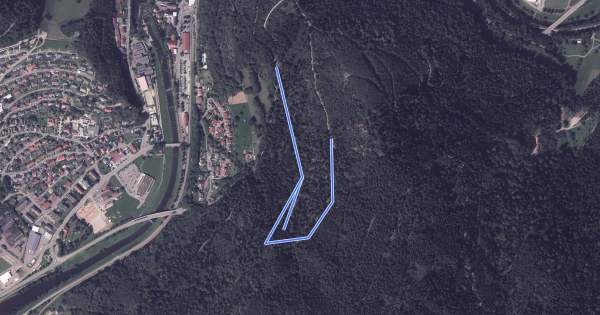 Маршрут Über dem Wildgehege - Oberer Siechenwaldweg на спутниковом снимке