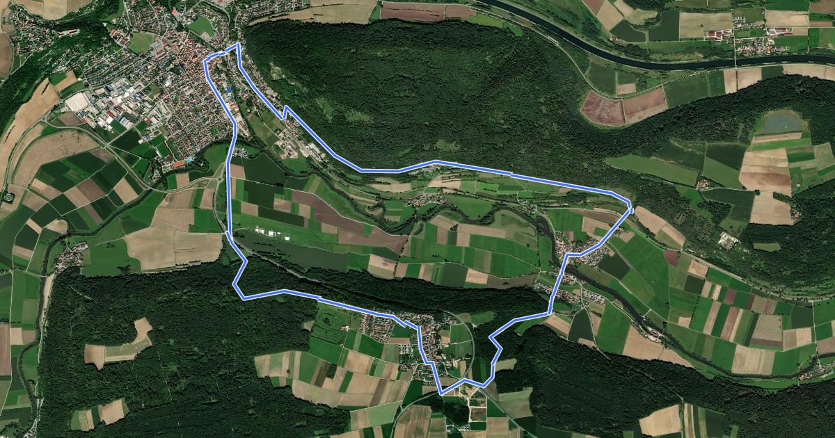 Маршрут Über den Altmühlberg на спутниковом снимке