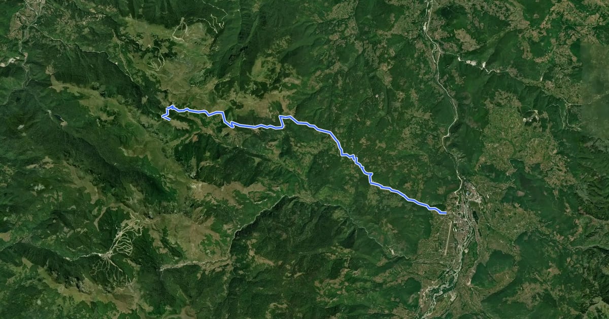 Маршрут Berane - Šiško jezero на спутниковом снимке