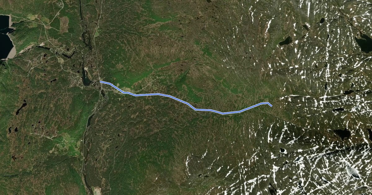 Маршрут Berdalen bru-Berdalsbu на спутниковом снимке