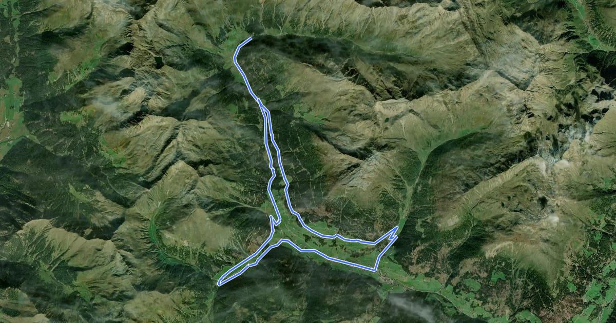 Маршрут Berg-Radl-Weg Innervillgraten на спутниковом снимке