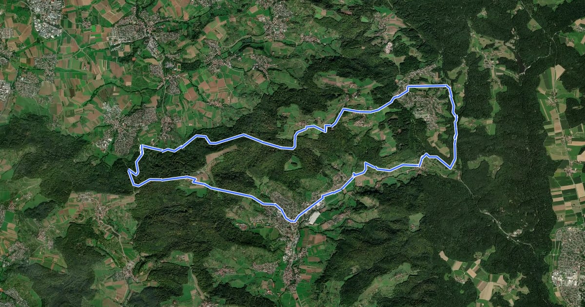 Маршрут Berg und Tal на спутниковом снимке