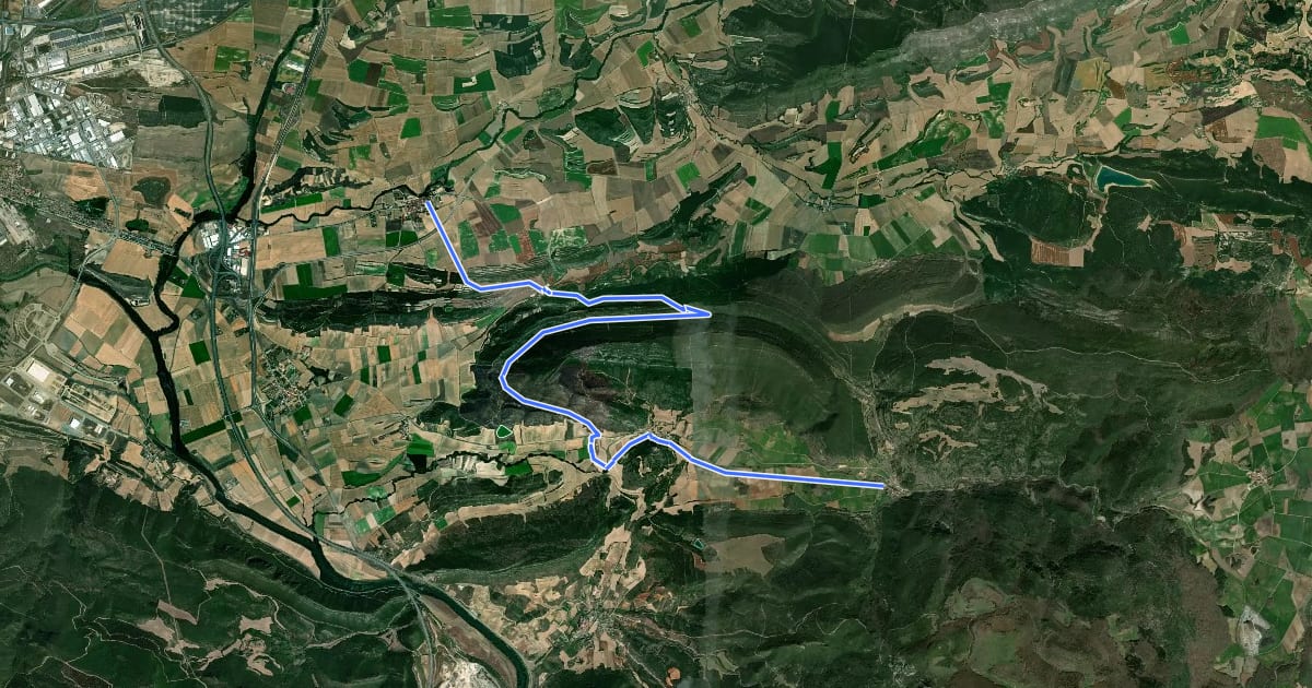 Маршрут Berganzo - Berantevilla (GR-1) на спутниковом снимке