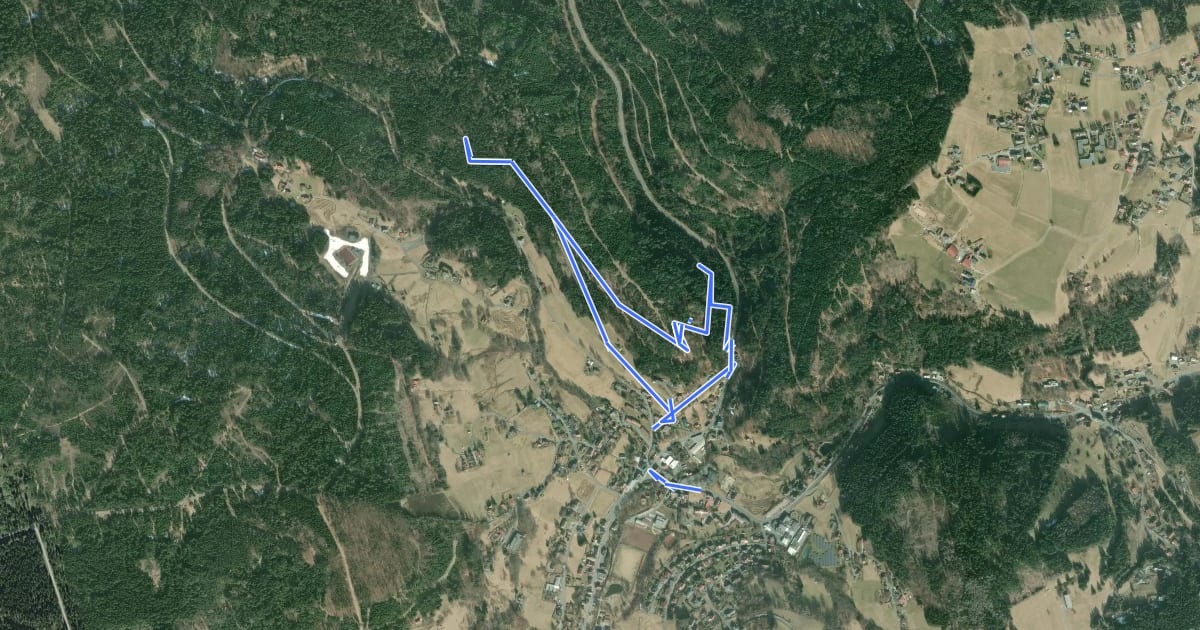 Маршрут Bergbaugeschichtlicher Wanderweg Warmensteinach на спутниковом снимке