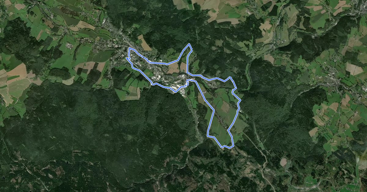 Маршрут Bergbaulehrpfad на спутниковом снимке