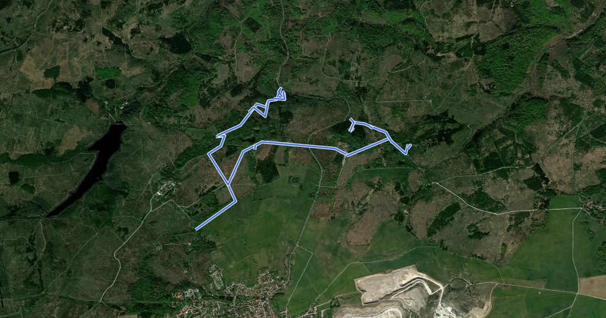 Маршрут Bergbaulehrpfad на спутниковом снимке
