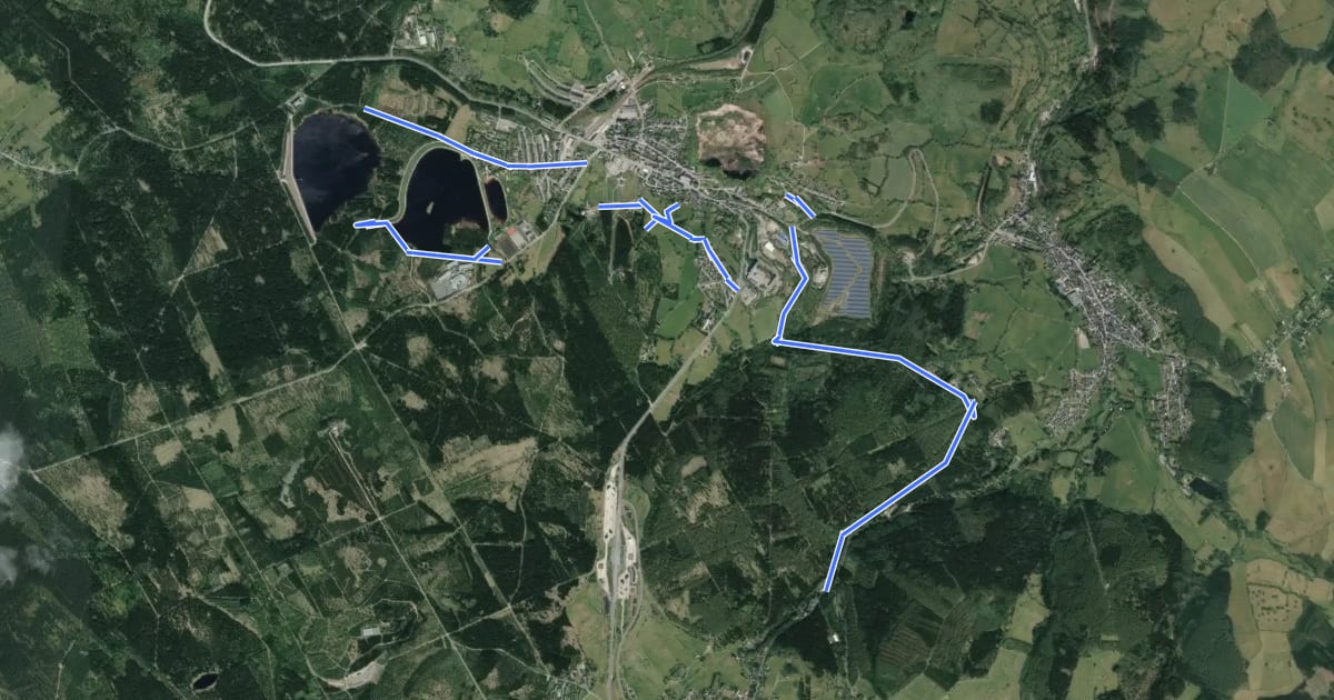 Маршрут Bergbaulehrpfad Altenberg на спутниковом снимке