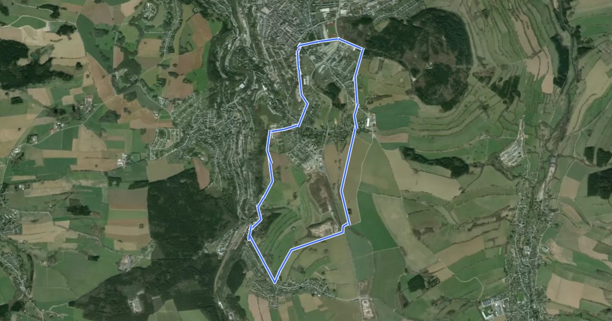 Маршрут Bergbaulehrpfad am Flößgraben entlang на спутниковом снимке