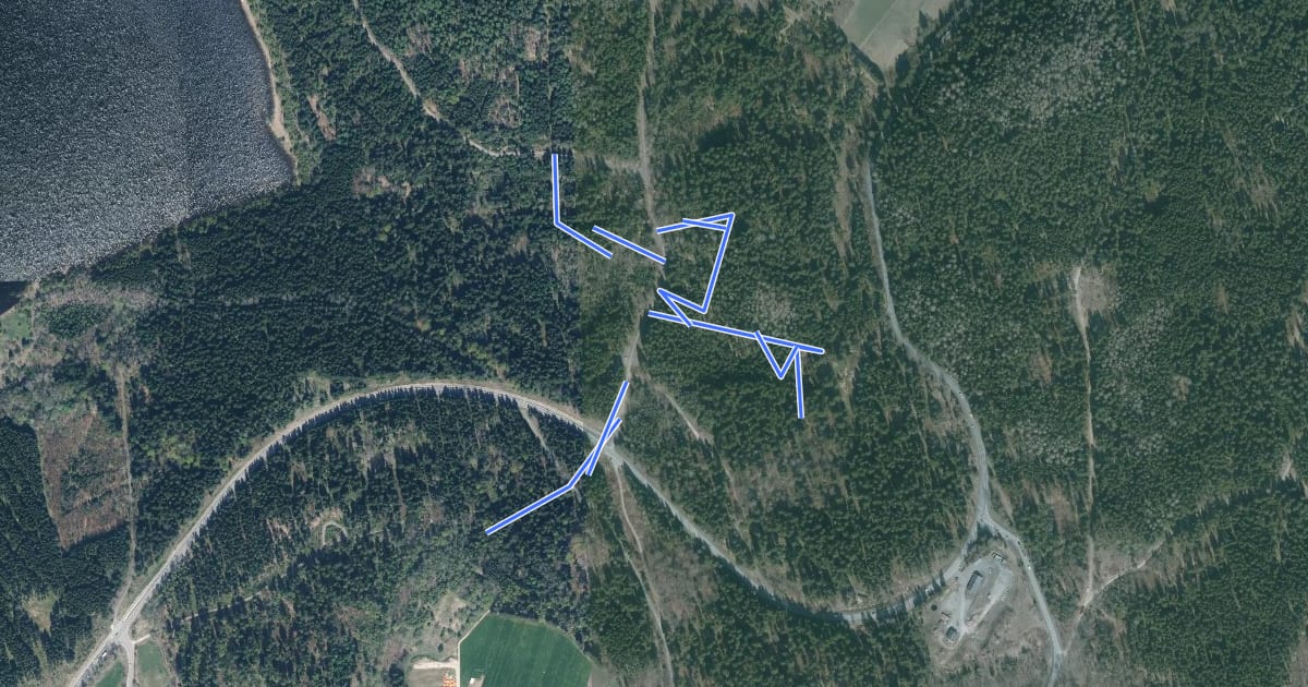 Маршрут Bergbaulehrpfad Eibenstock на спутниковом снимке