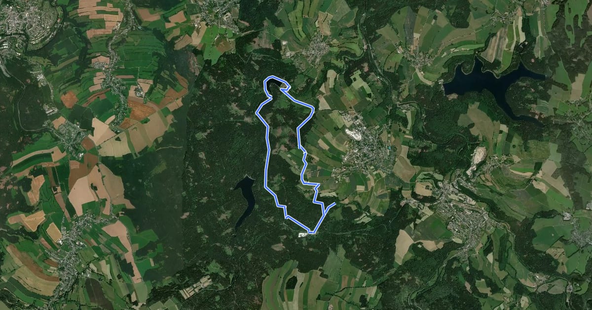 Маршрут Bergbaulehrpfad Lengefeld на спутниковом снимке