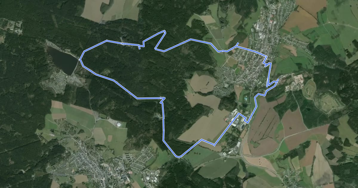 Маршрут Bergbaulehrpfad Silberstraße Ehrenfriedersdorf на спутниковом снимке