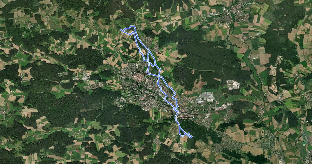 Маршрут Bergbaupfad на спутниковом снимке